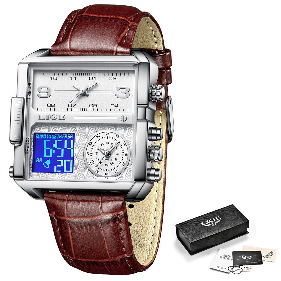 2022 LIGE Sports Watch Men Top Luxury Brand Waterproof Analog Military Digital Watches-A1Smartshop