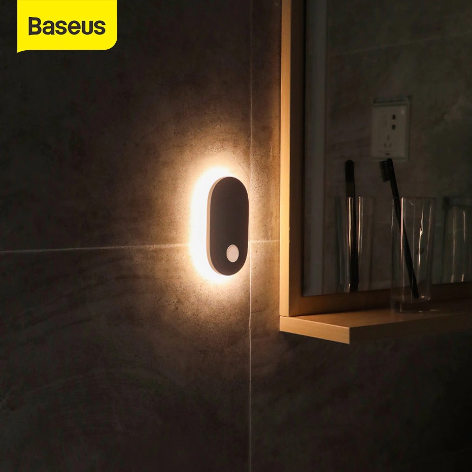 Baseus USB Light Natural White Night Light Body Induction Entrance Wall Light USB Charging Light Bedroom Motion Sensor LED Lamp