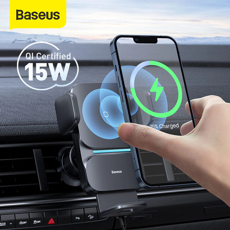 Baseus 15W Automatic Alignment Car Phone Holder Wireless Charger -A1Smartshop