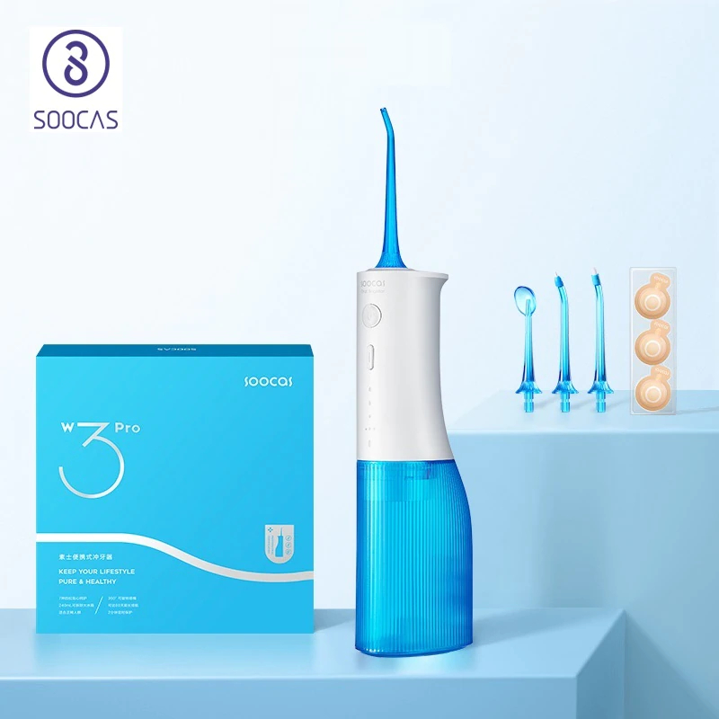 SOOCAS W3 Pro Water Flosser Teeth 4 Type Nozzle Cleaner Oral Irrigator Type-c Rechargeable Cleaner -A1Smartshop