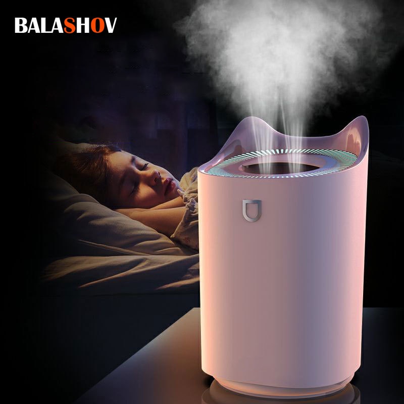 3L Air Humidifier Double Nozzle Humidifiers Diffuser USB Aroma Diffuser With Coloful LED Light