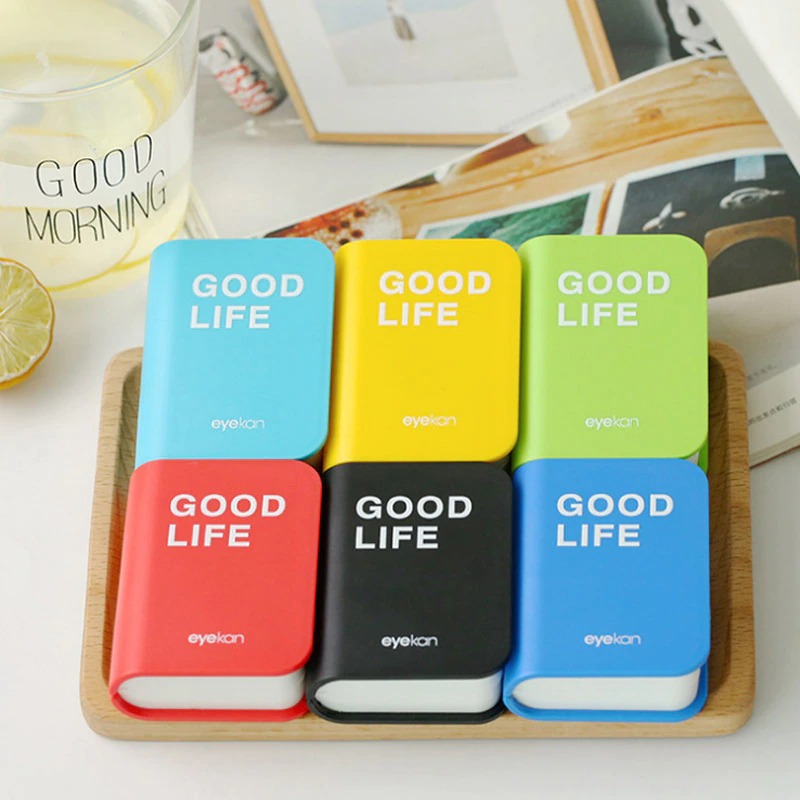 Book shape contact lens case with mirror color contact lens case eye contact lens case travel kit box