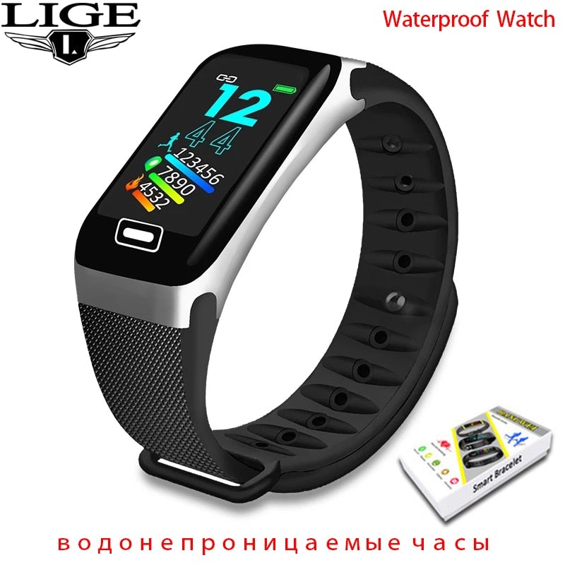 LIGE New Smart Watch Sport Smart Band Blood Pressure Monitor Wristband