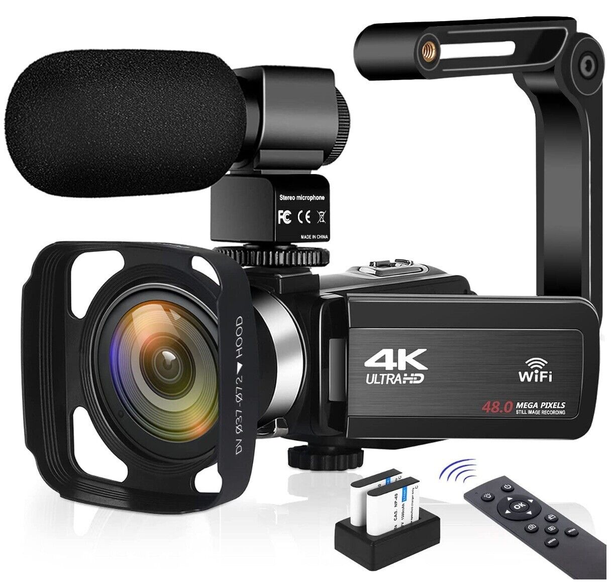 New Camcorder Video Camera Ultra HD 4K 48MP Camcorder WIFI Camera Microphone Remote-A1Smartshop