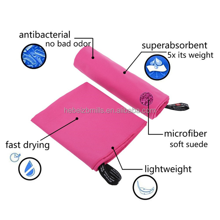 Hight Quality Antimicrobial Microfiber Gym With Pocket Monogrammed Beach Towel