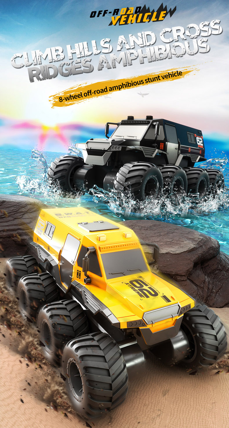 8-wheel amphibious off-road remote control car