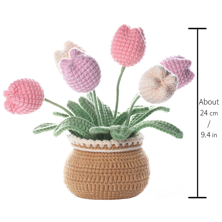  TEHAUX 4 Sets Crochet Bouquet Kit Fresh Flower Bouquet Tulip  Crochet Hook Crochet Kits Crochet Kit for Beginners Adults Knitting Kit  Suit DIY Kits Crochet Flower Yarn Animal Child