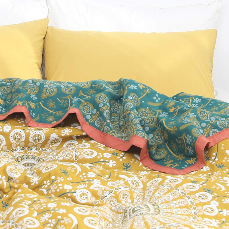 Flower Fireworks Pattern Cotton Gauze Quilt