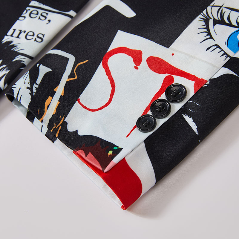 Graffiti Print Blazer S8088-DOOHOOB