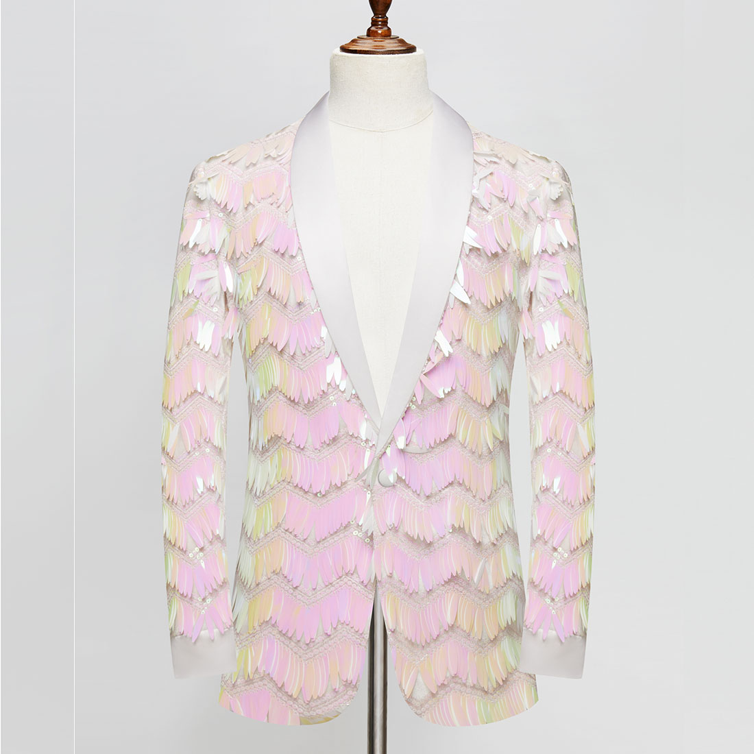 White Sequins Tuxedo S8226-DOOHOOB