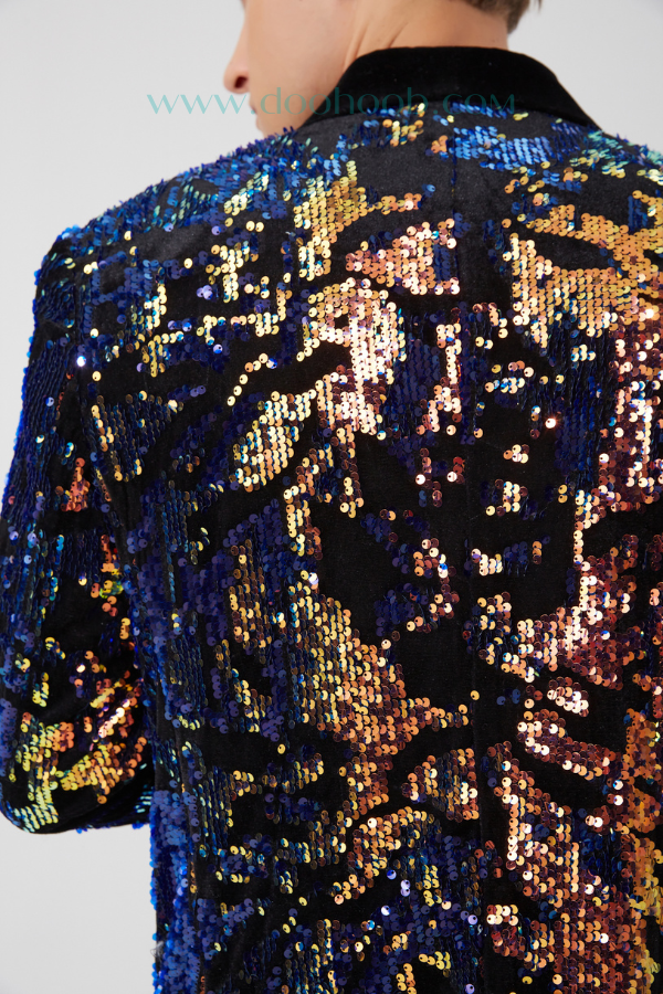 Multicolor Velvet Sequins Suit S8055-3-DOOHOOB