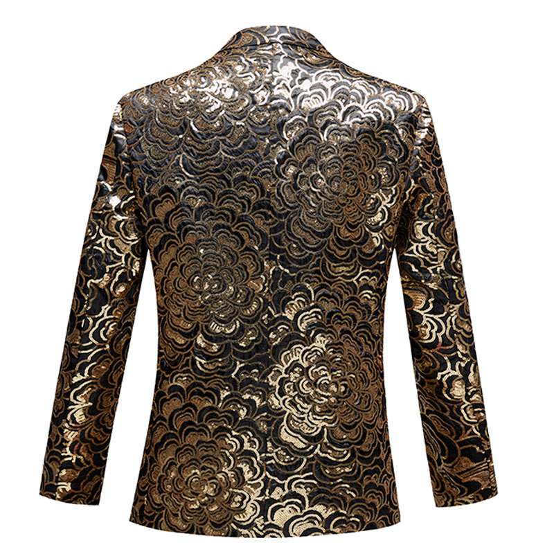 Gold Glitter Flower Blazer S8098-DOOHOOB