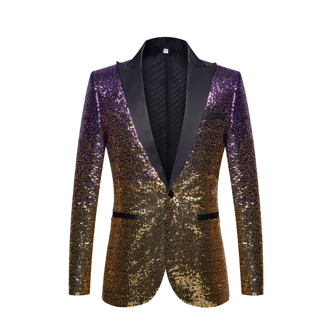 Purple-Golden Multicolor Sequins Blazer S8051-DOOHOOB