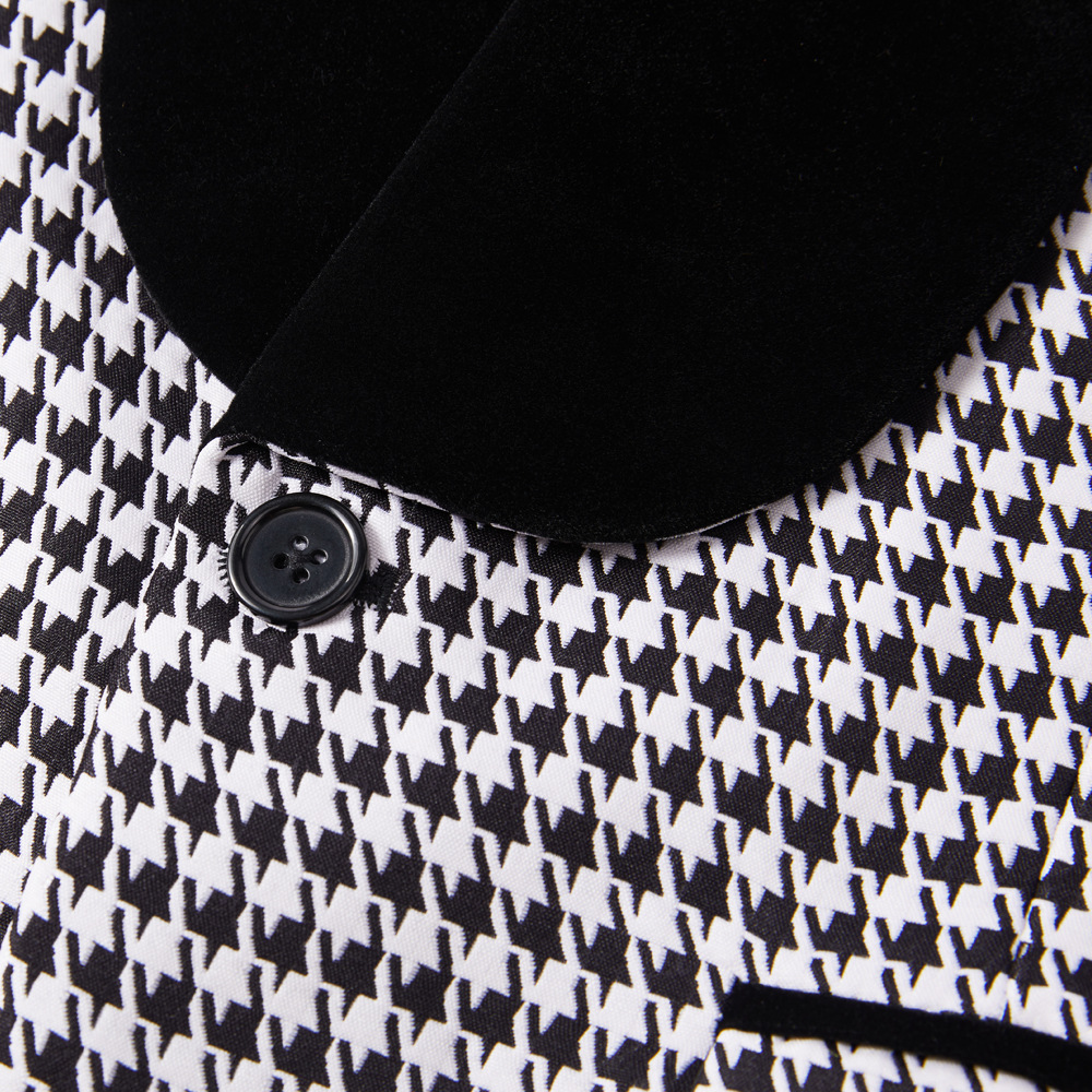 White Houndstooth Suit M8016-DOOHOOB