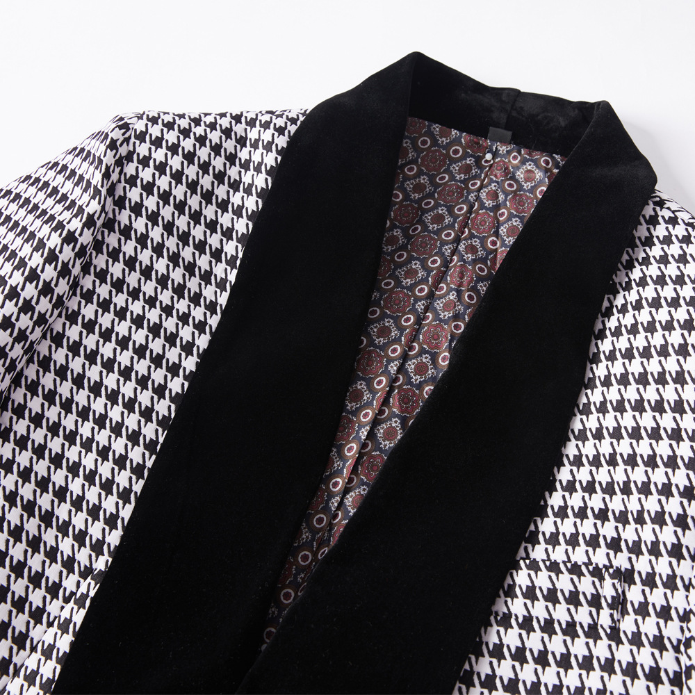 White Houndstooth Suit M8016-DOOHOOB