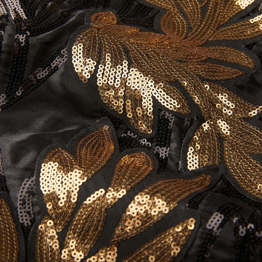 Sequin Golden Leaves Embroidery Suit S8167-DOOHOOB