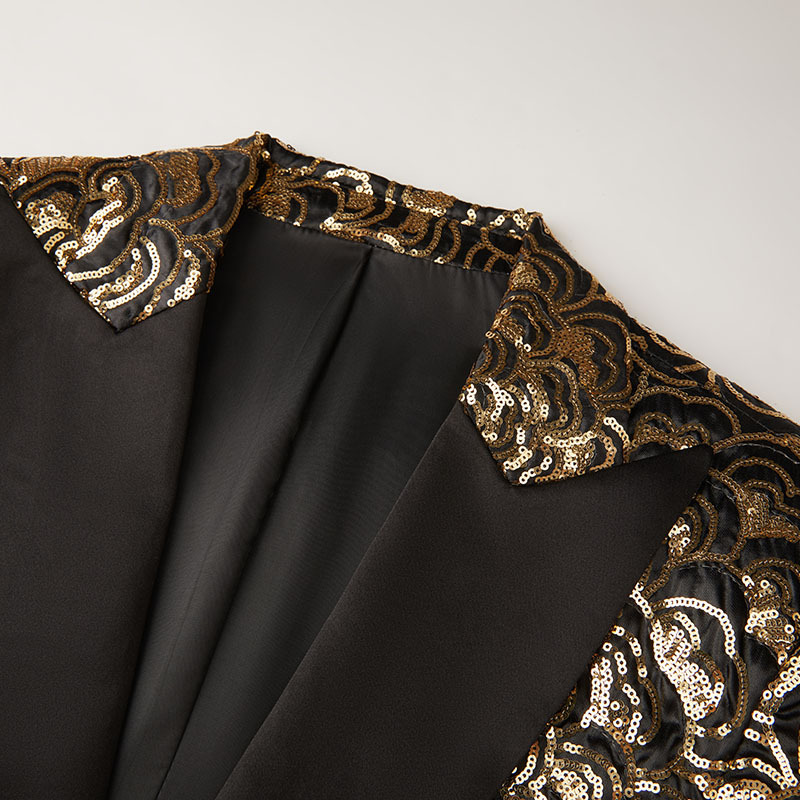 Gold Glitter Flower Blazer S8098-DOOHOOB