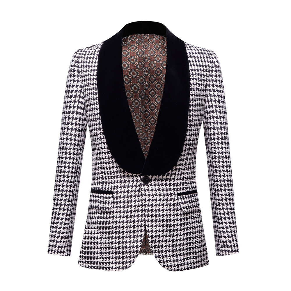 White Houndstooth Suit M8016