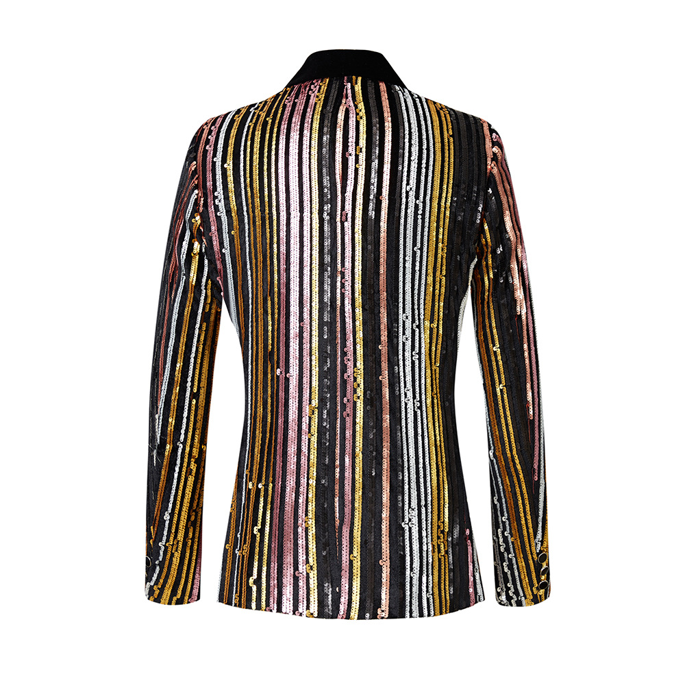 Stripe Sequins Tuxedo S8040-DOOHOOB