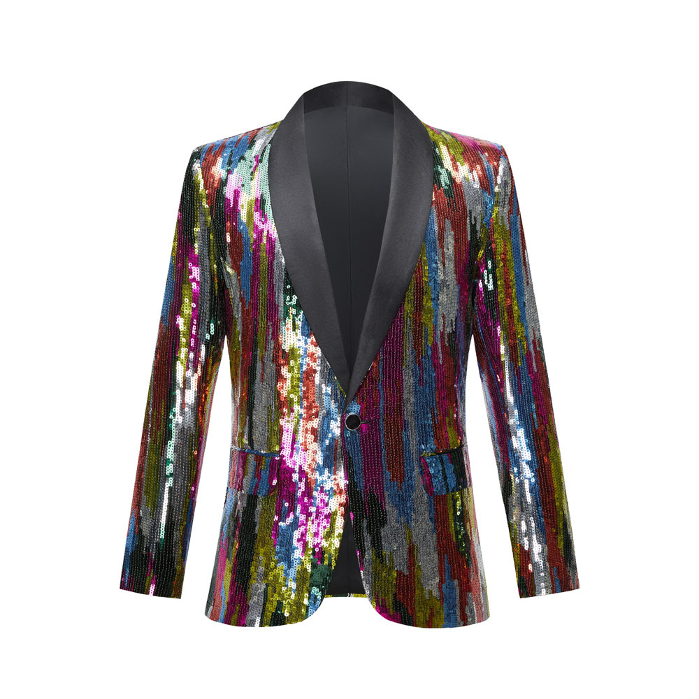 Colorful Striped Sequins Tuxedo S8095