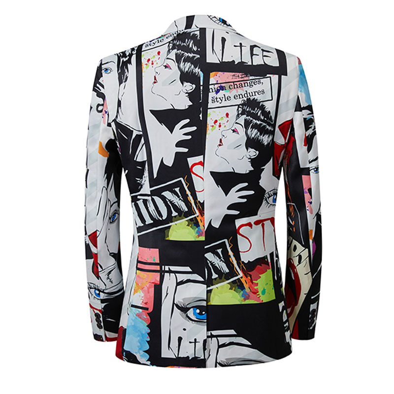 Graffiti Print Blazer S8088-DOOHOOB