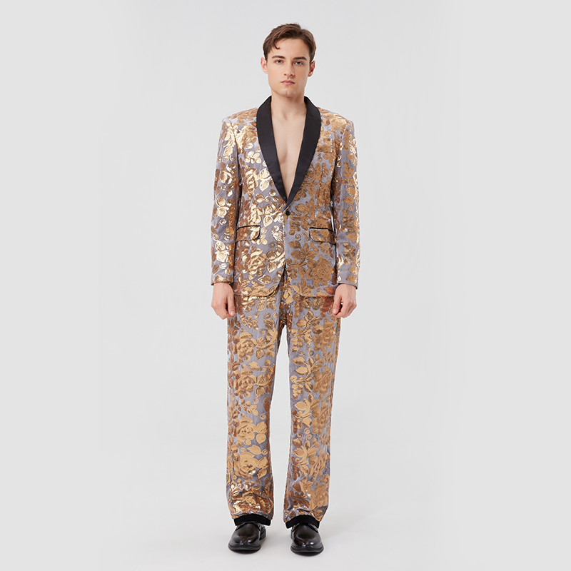 Multicolor Velvet Sequins Suit S8055-2