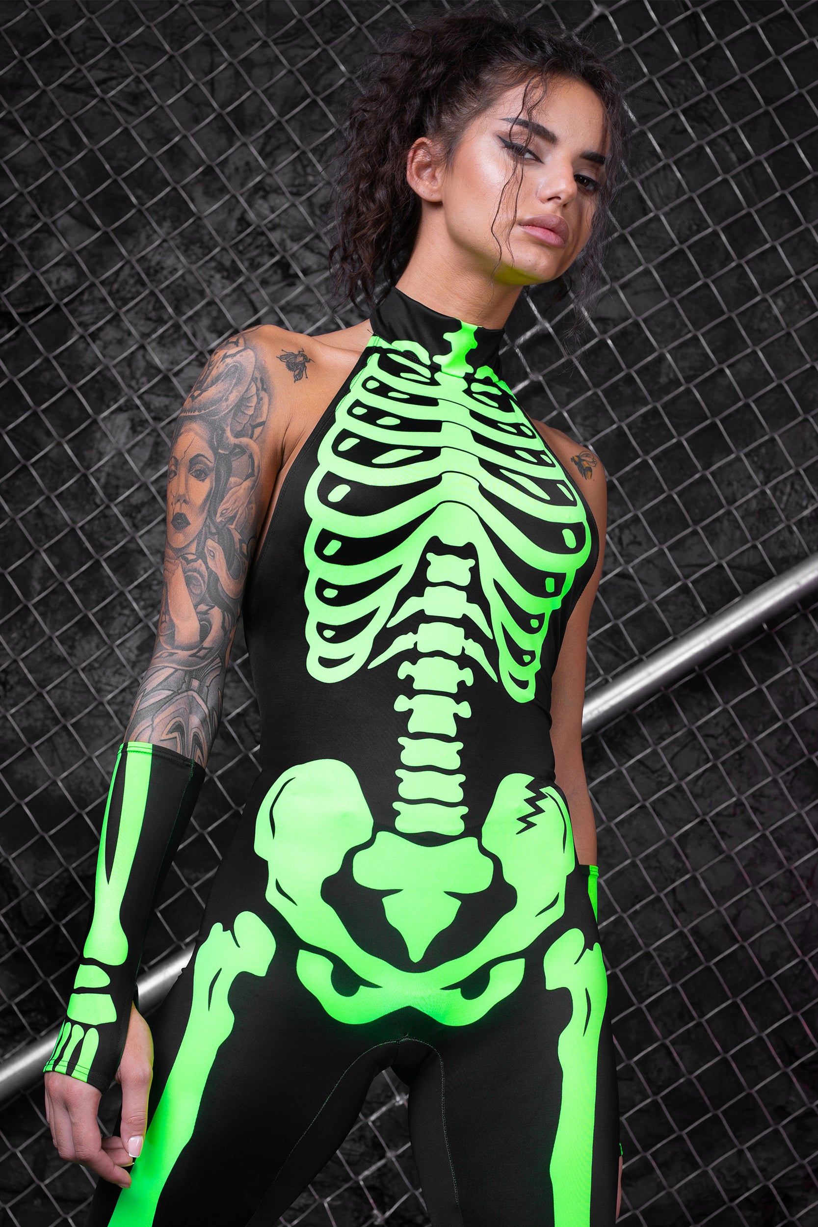 Neon Fervent Bodysuit_Fashionable Costume Set_VIVIDHE