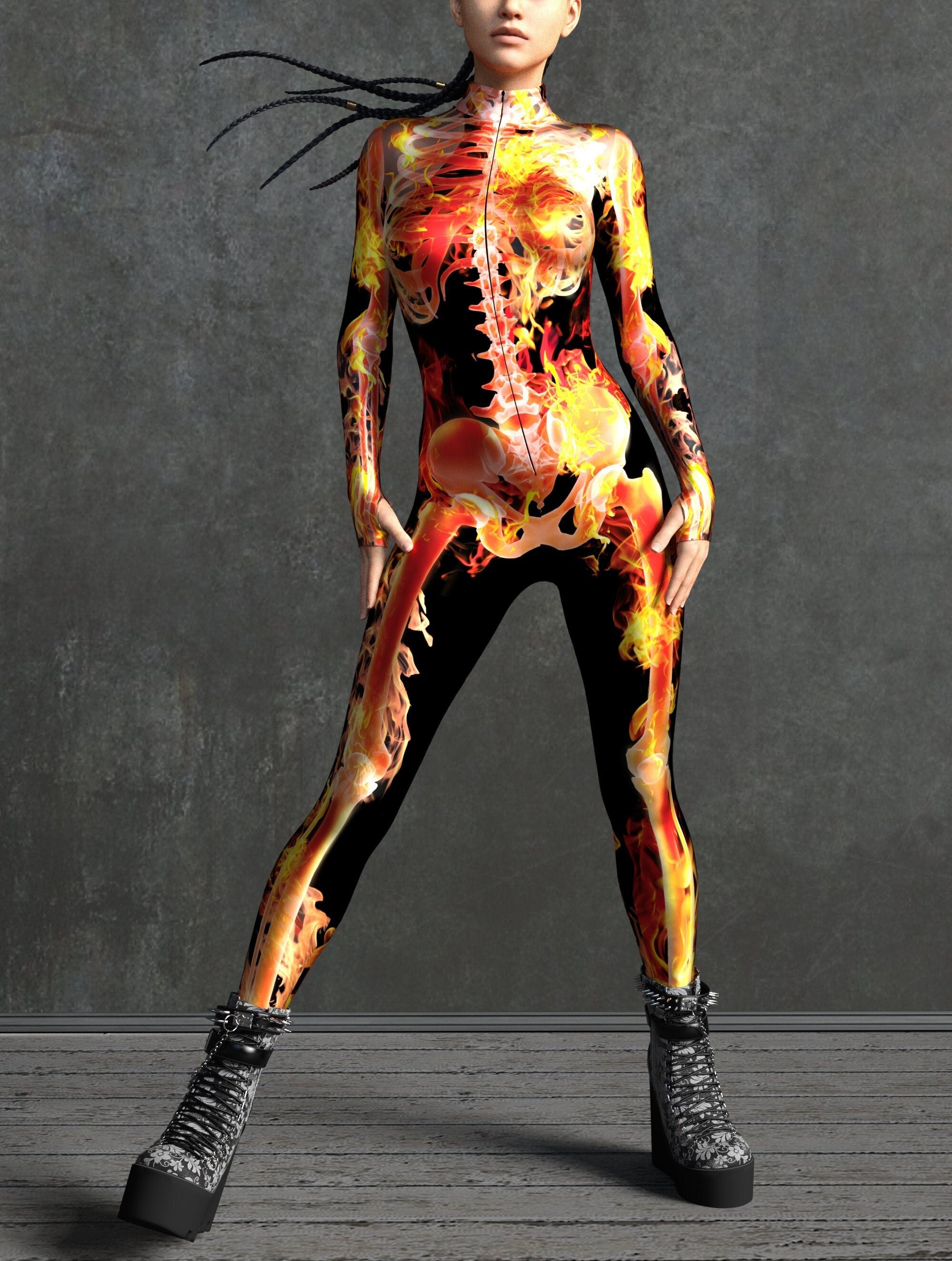 Women's Hacker Costume for Cosplay Events_VIVIDHE