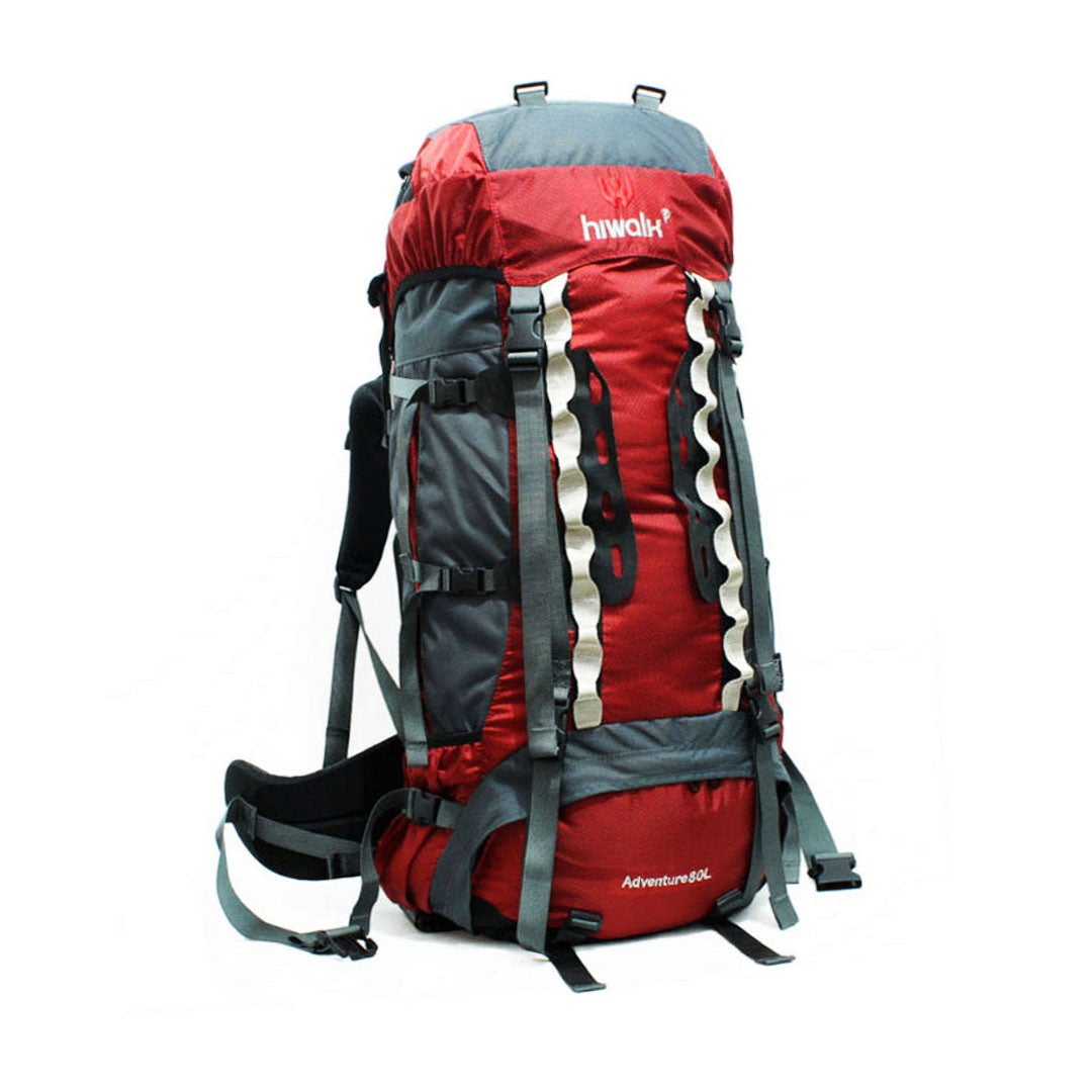 HIWALK 80L Hiking Backpack-Red