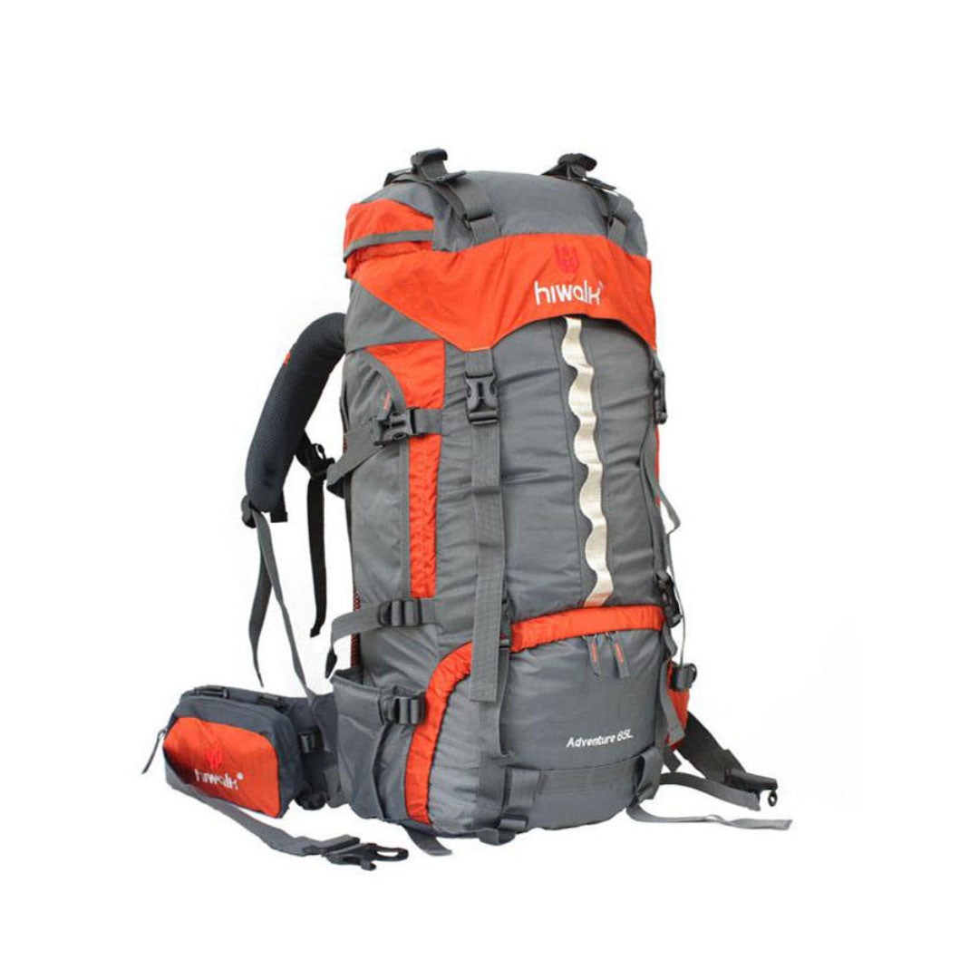 HIWALK 65L+5L Hiking Backpack Orange