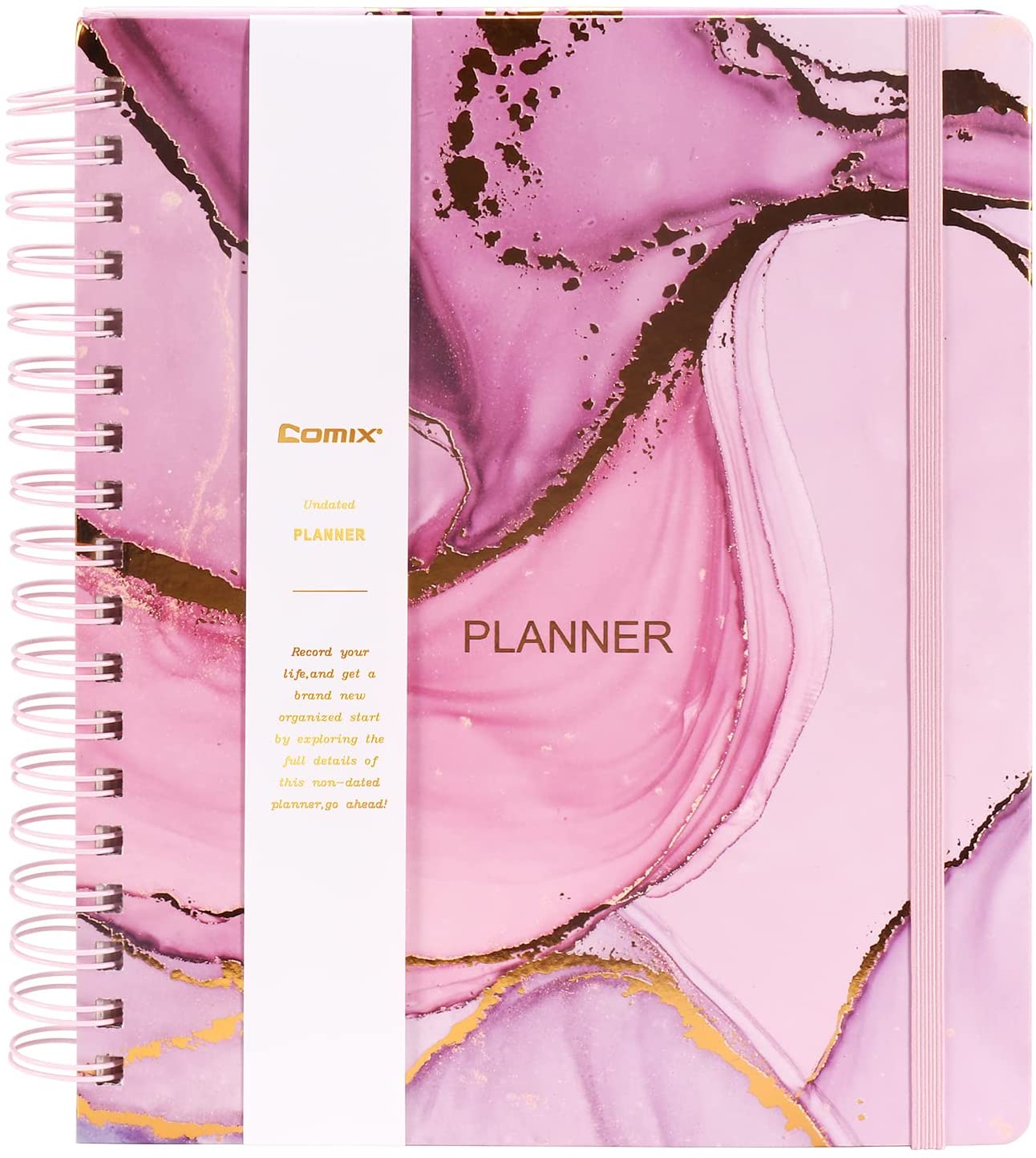 Undated Planner Notebook- Comix Weekly & Monthly Planner for 2022 or Any Year, 7.8 x 9.5 in, C7200