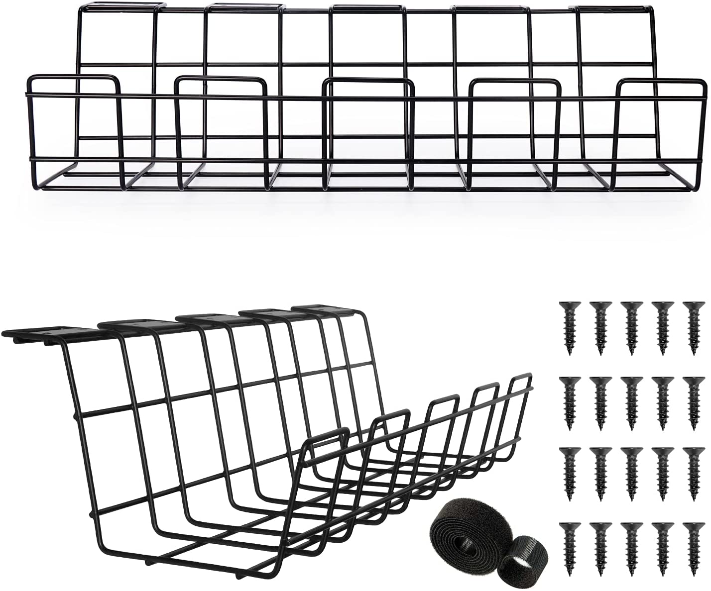 32 in. Wire Tray Desk Cable Organizer, Black NNGSR83 - The Home Depot