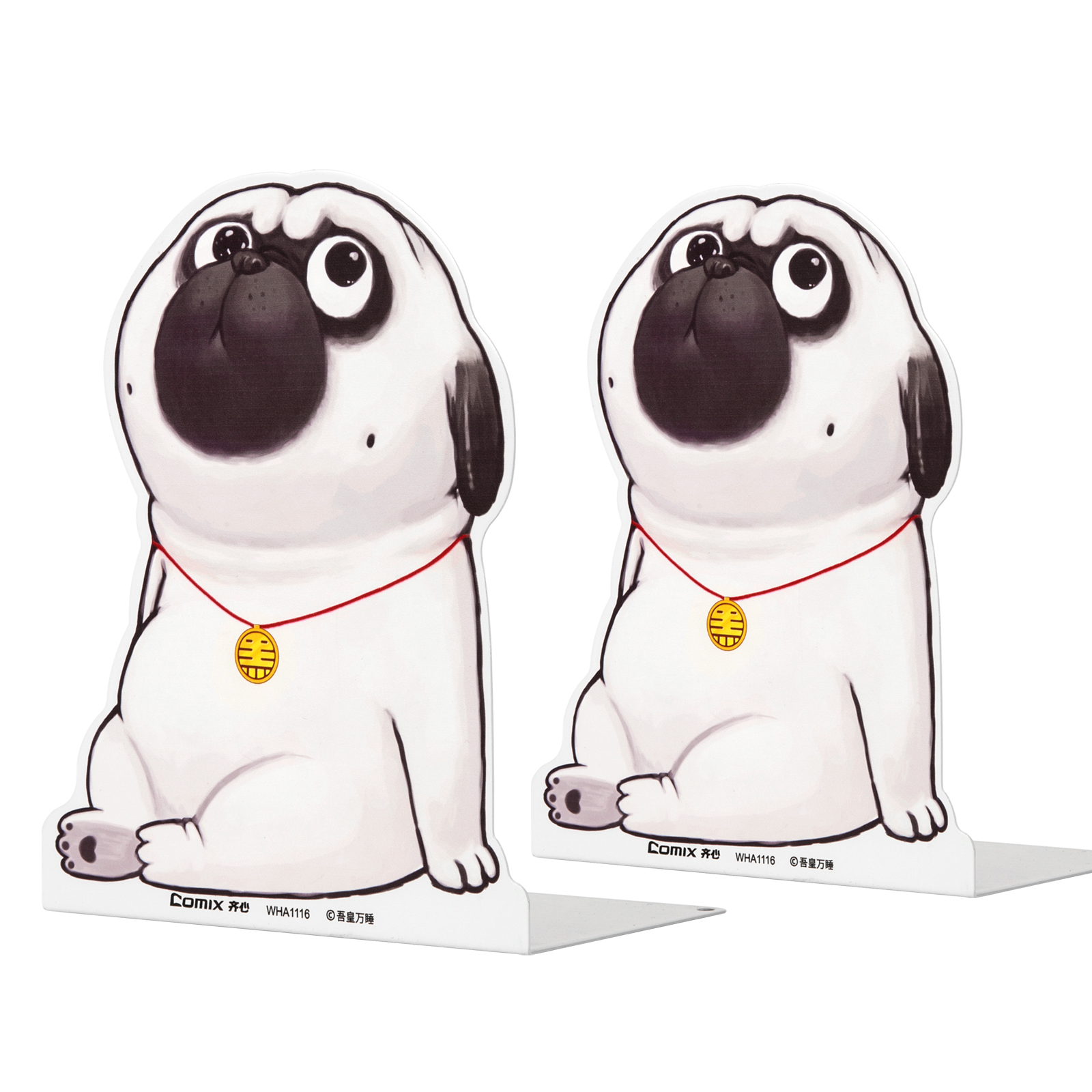 Comix Metal Bookends for Shelves, Unique Puppy-Shape Design Book Ends, Heavy Duty Decorative Book Support Non-Skid for Home Office Desk School Library Organizer, 1 Pair