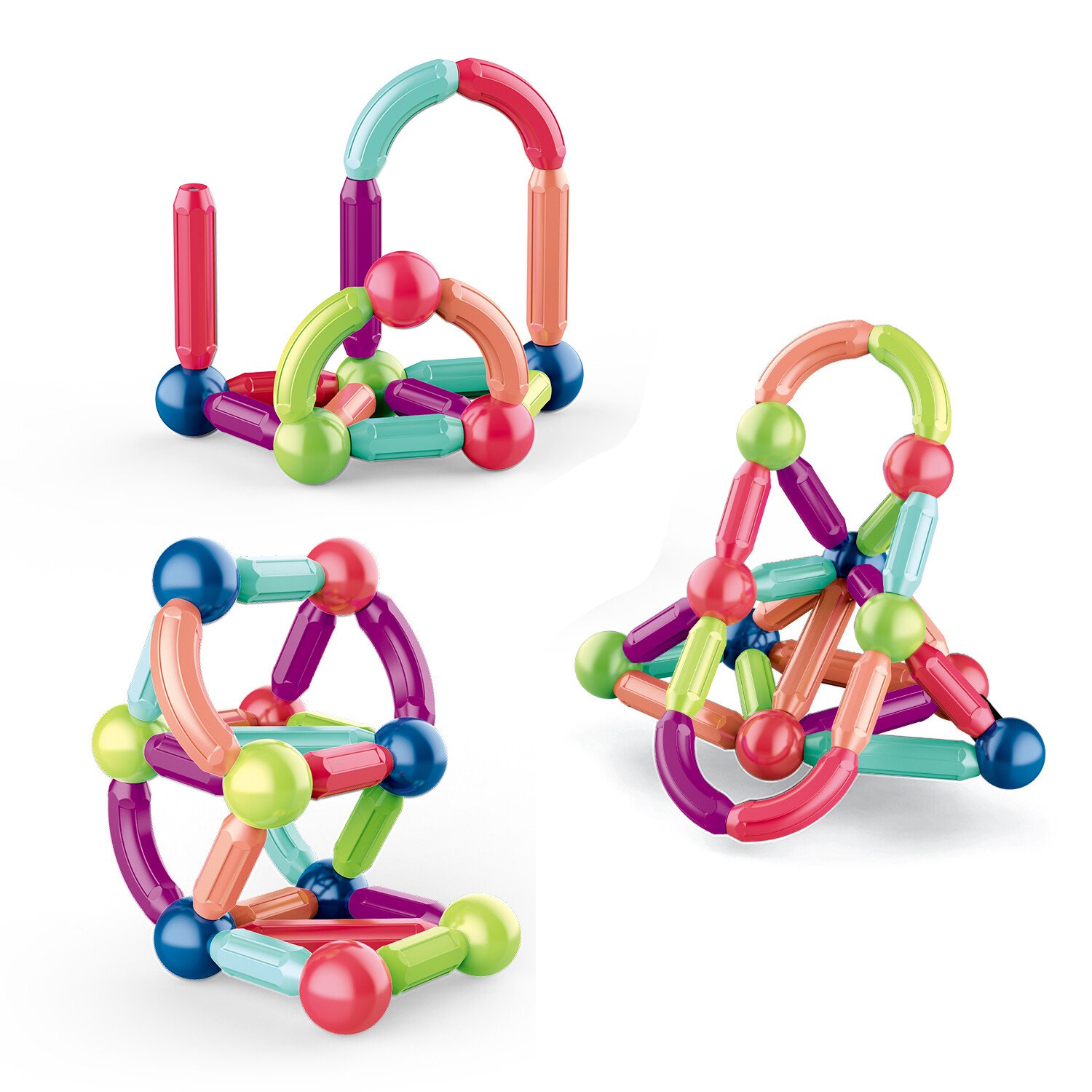 magnetic balls and rods building blocks