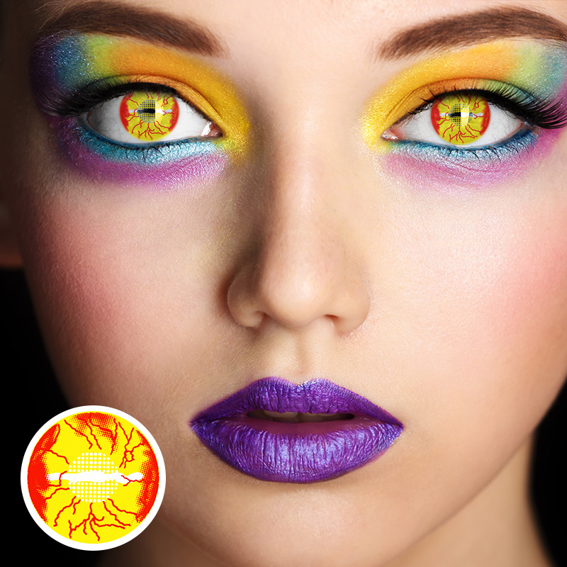 Lava Yellow Halloween Contact Lenses