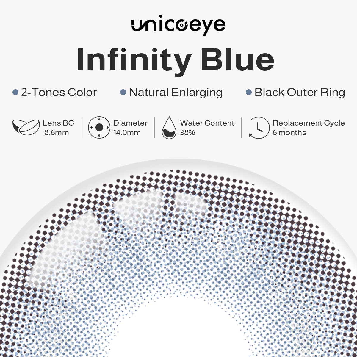 [US Warehouse] Infinity Blue Prescription 6 Months Contact Lenses
