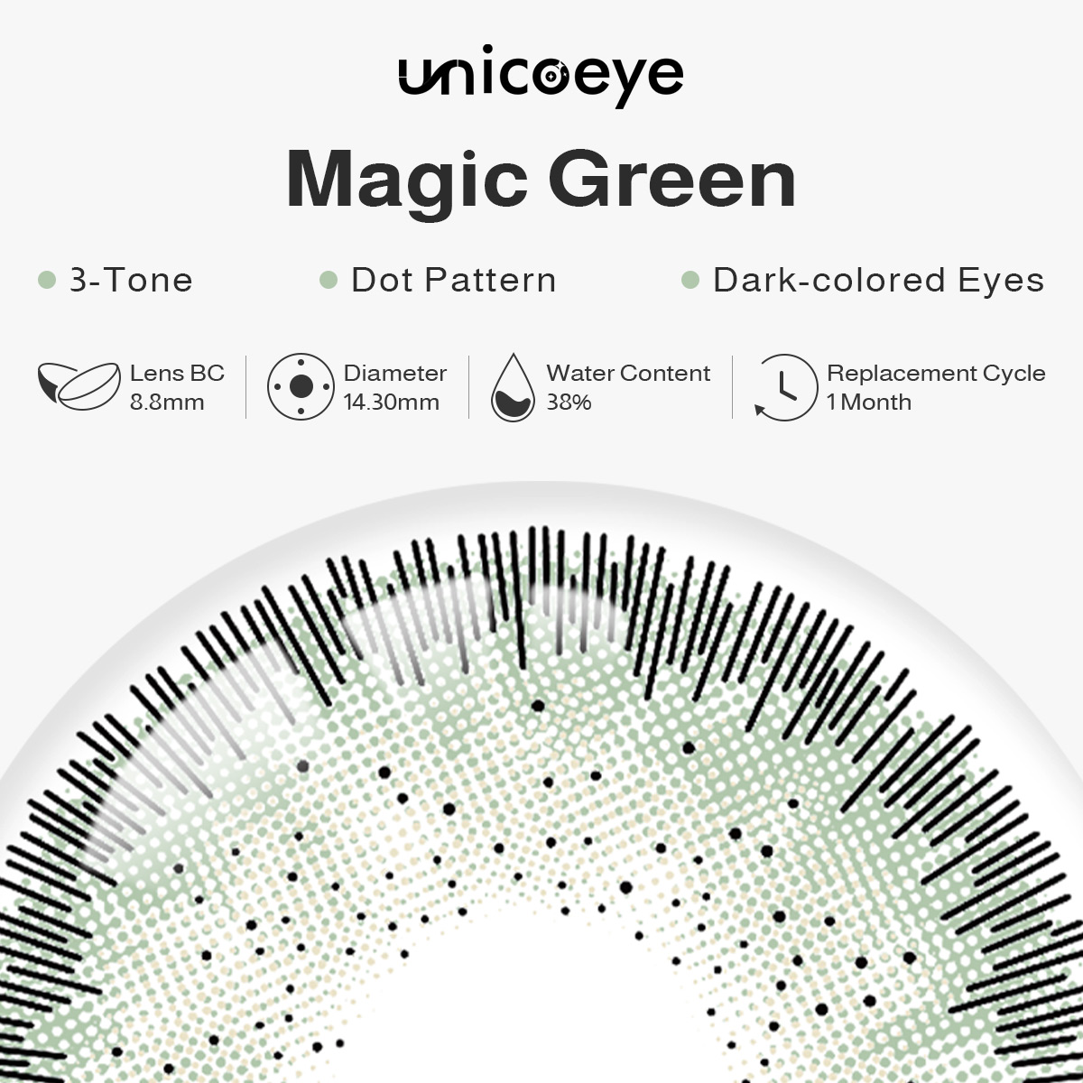 [US Warehouse] Magic Green Prescription Monthly Contact Lenses