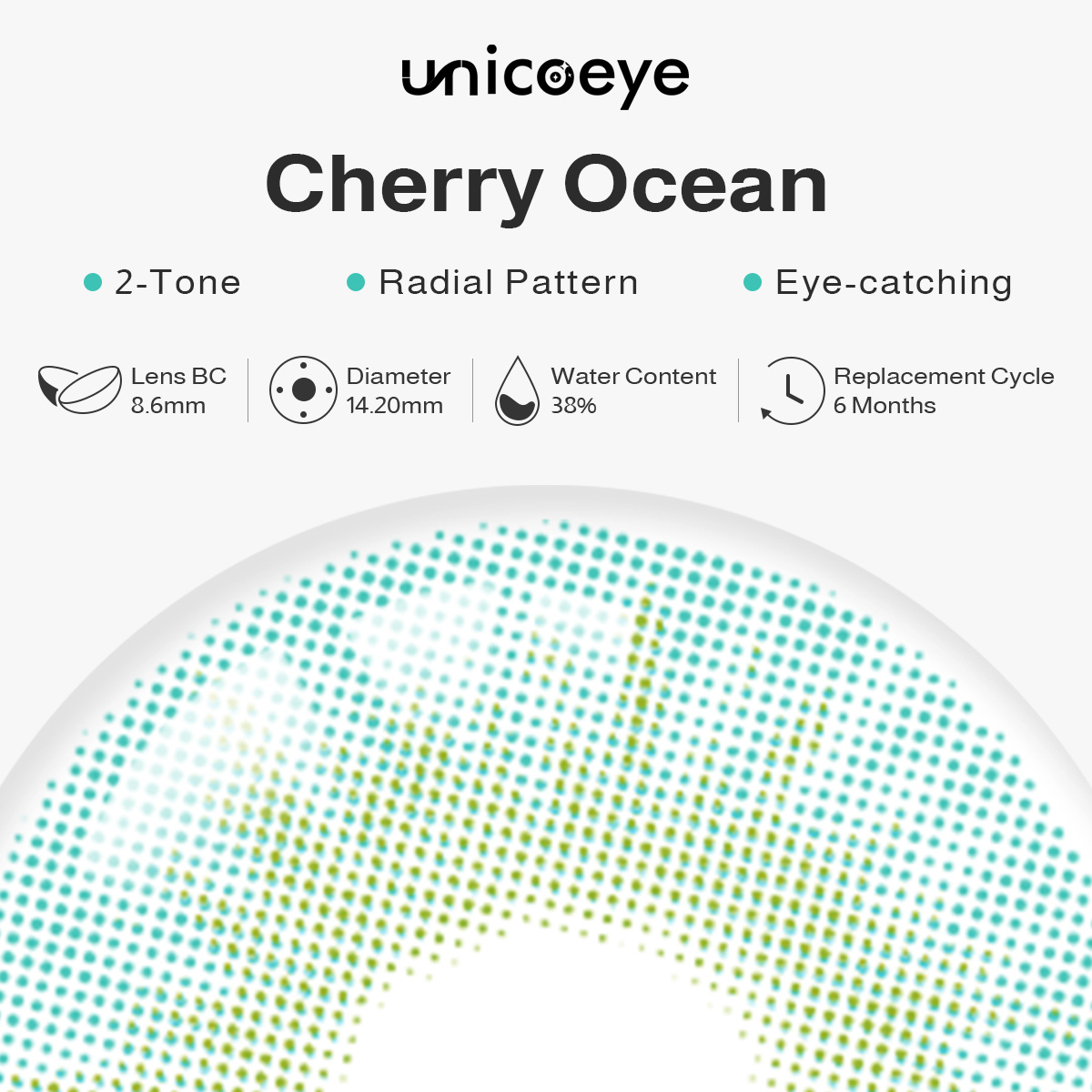 [US Warehouse] Cherry Ocean Prescription 6 Months Contact Lenses
