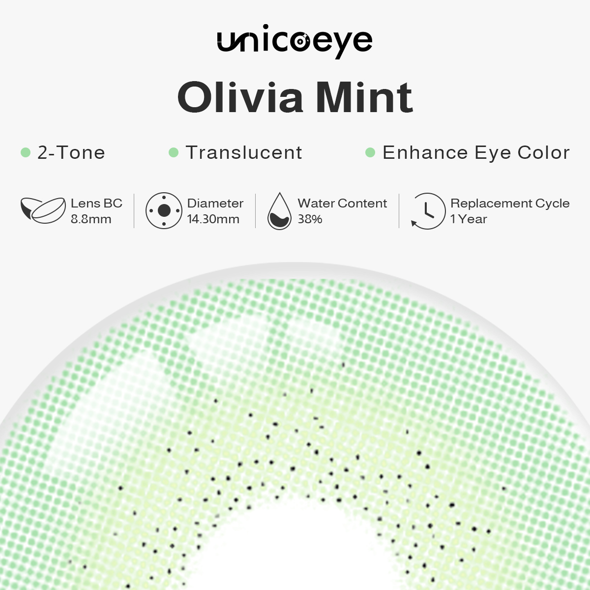 [US Warehouse] Olivia Mint Prescription Contact Lenses