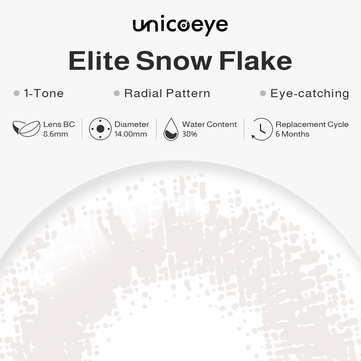 [US Warehouse] Elite Snow Flake Prescription Monthly Contact Lenses
