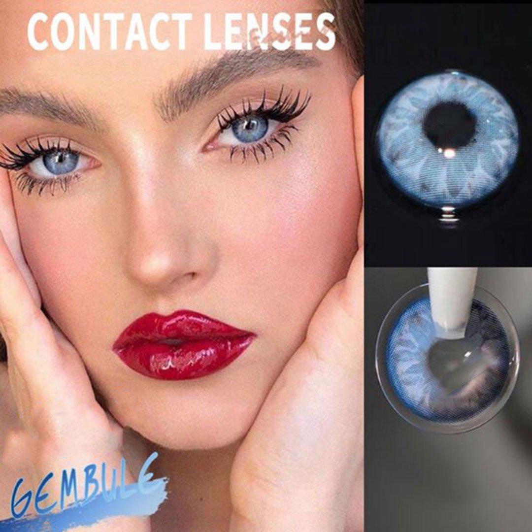 [US Warehouse] Gem Blue Prescription Monthly Contact Lenses Unicoeye® Colored Contact Lenses