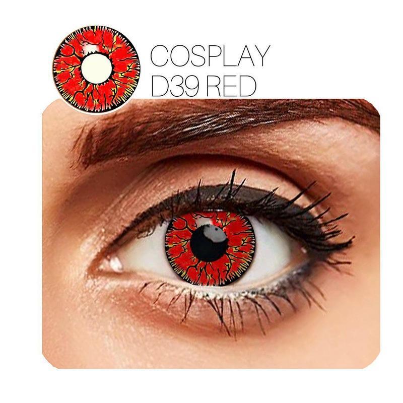 Crack Red Halloween Contact Lenses