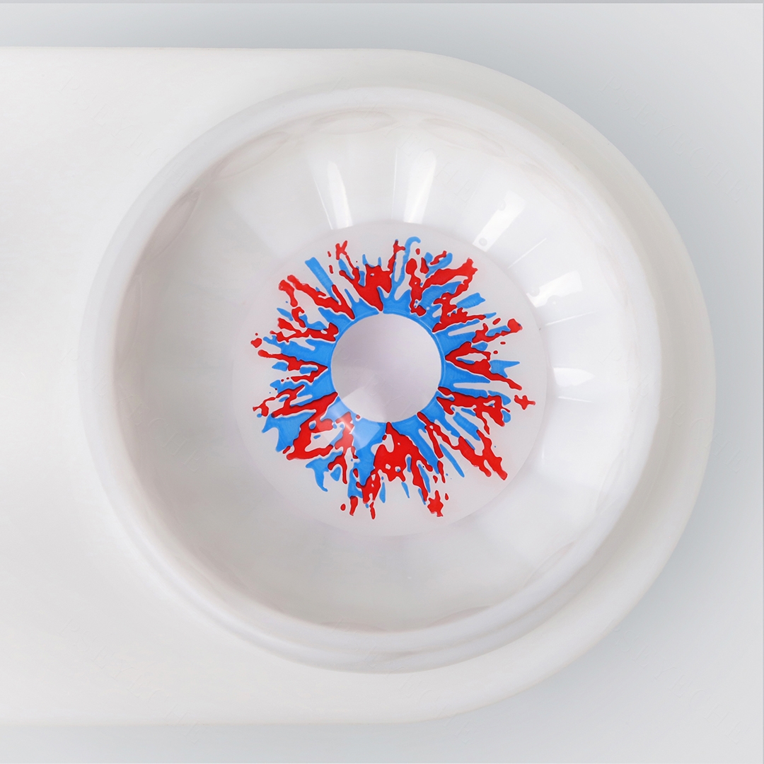 Crazy Fireworks White Cosplay Contact Lenses
