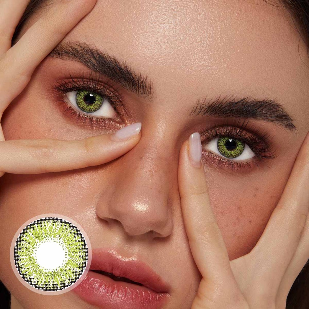 [US Warehouse] 3-Tone Gemstone Green Prescription Monthly Contact Lenses