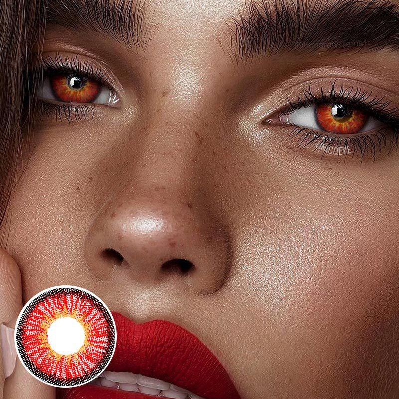 Neon Red Contact Lenses