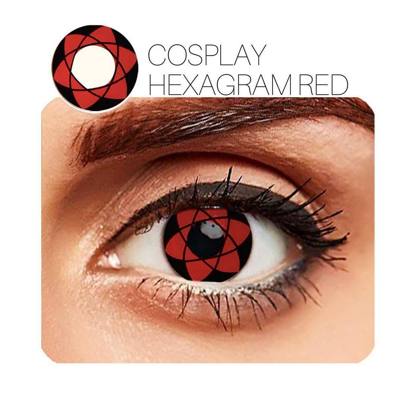 Hexagram Red Halloween Contact Lenses