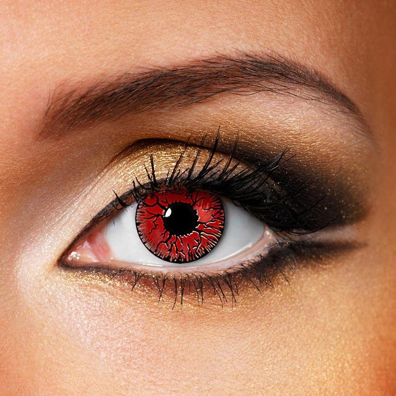 Crack Red Halloween Contact Lenses