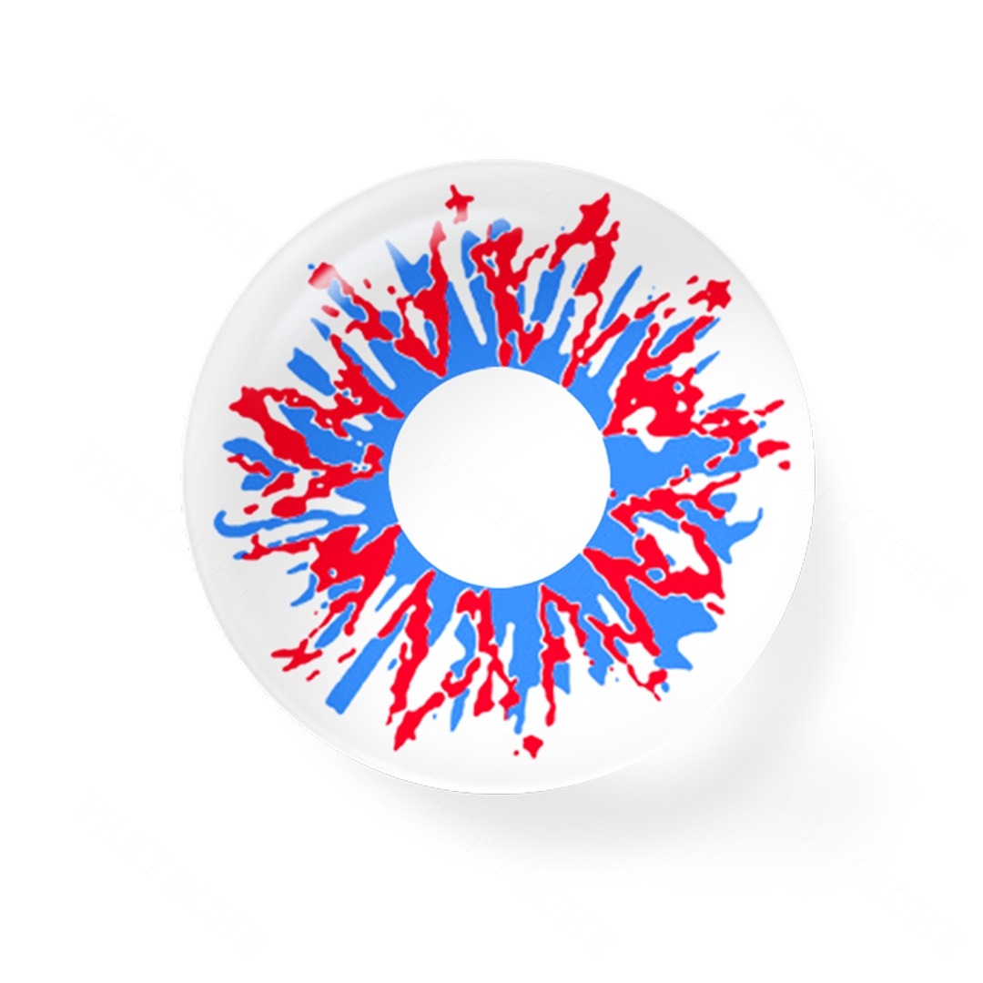 Crazy Fireworks White Cosplay Contact Lenses