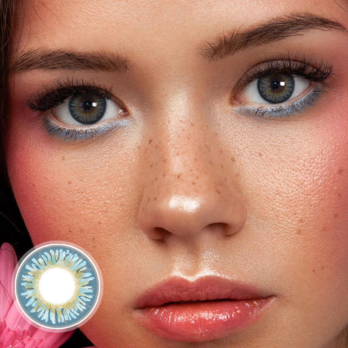 Natural Topaz Blue Prescription Monthly Colored Contacts