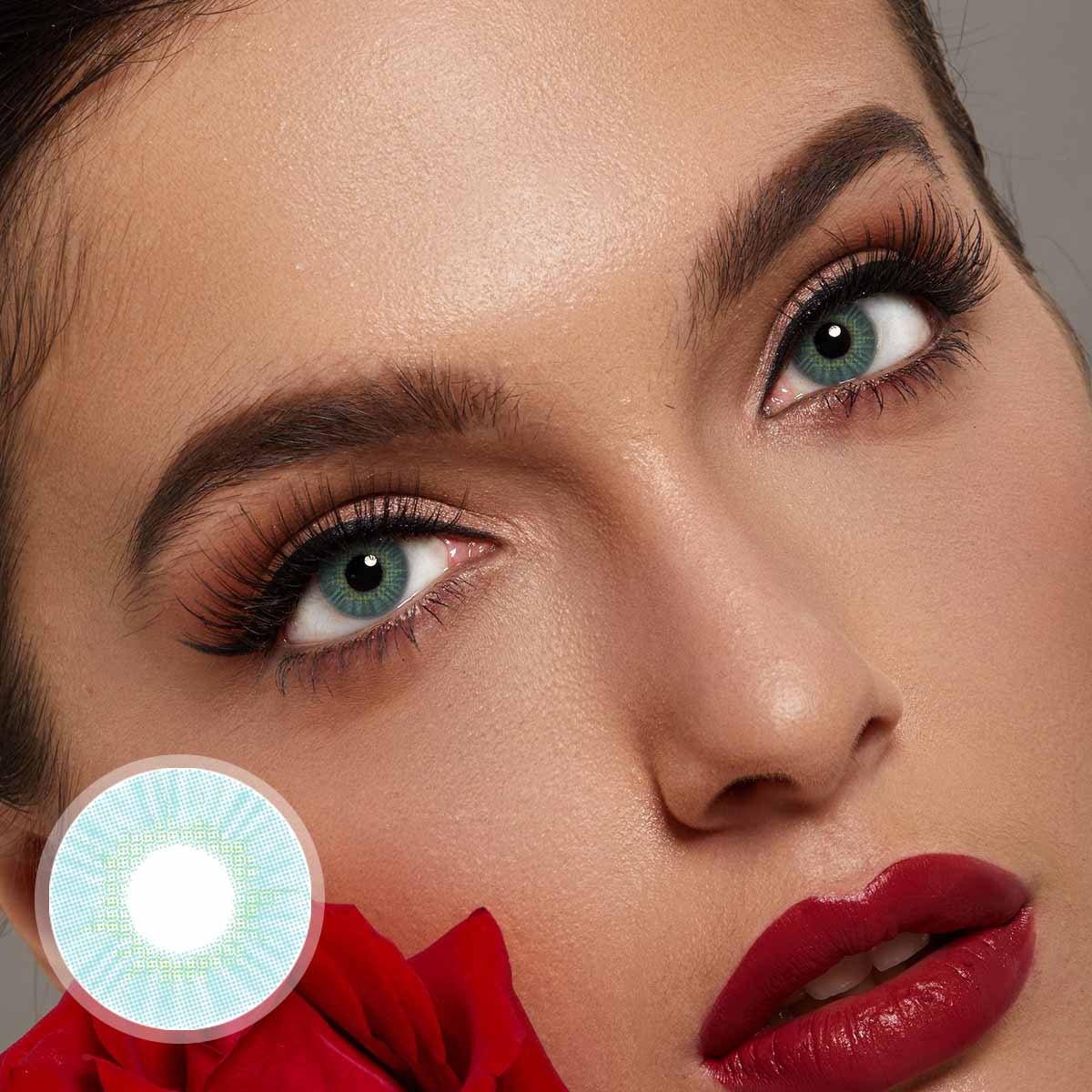 [US Warehouse] Cherry Nattier Blue Prescription Monthly Colored Contacts